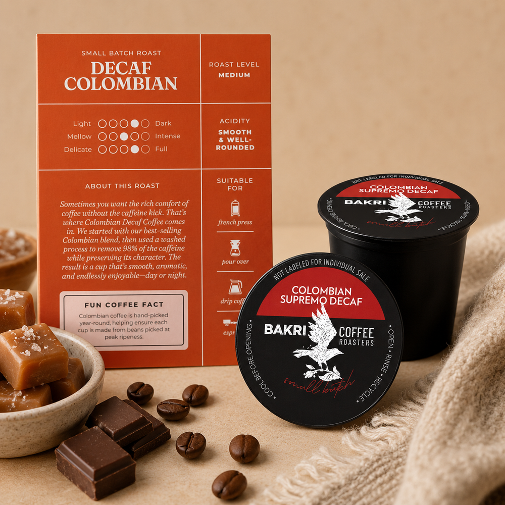 COLOMBIAN SUPREMO DECAF BAKRI CUPS